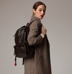 'MAGPIE' dark brown leather backpack 