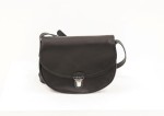 Skórzana czarna torebka damska na ramię, SADDLE BAG  MIDI 'CLICK'  