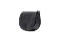 SADDLE BAG MIDI, cross body bag,  black soft grain leather