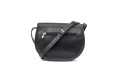 SADDLE BAG MIDI, cross body bag,  black soft grain leather