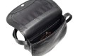 SADDLE BAG MIDI, cross body bag,  black soft grain leather