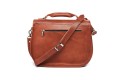 Brown leather cross body bag,  'SADDLE BAG CLICK'