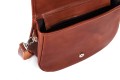 Brown leather cross body bag,  'SADDLE BAG CLICK'