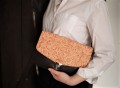 Skórzana torebka damska na ramię, WALNUT CLICK
