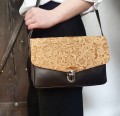 Skórzana torebka damska na ramię, WALNUT CLICK
