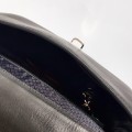 Saddle Bag Midi Click, skórzana czarna torebka damska